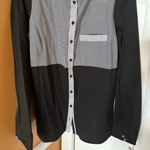 Carlisle Per Se Monochrome Striped Blouse